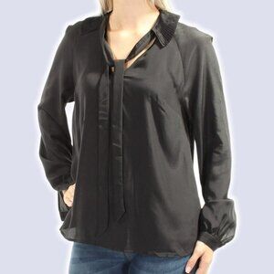 GUESS Darla Tie Neck V-Neck Blouse Sz Small